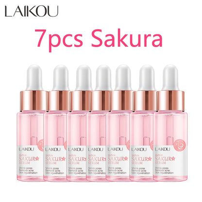 🌟 LAIKOU Sérum Visage 7 Flacons – 24K Or, Escargot, Sakura, Acide Hyaluronique, Vitamine C & Niacinamide