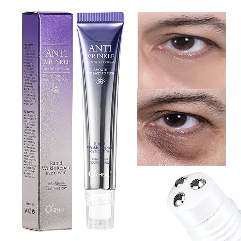 🌟 O'CHEAL Crème Contour des Yeux – Roller Massage