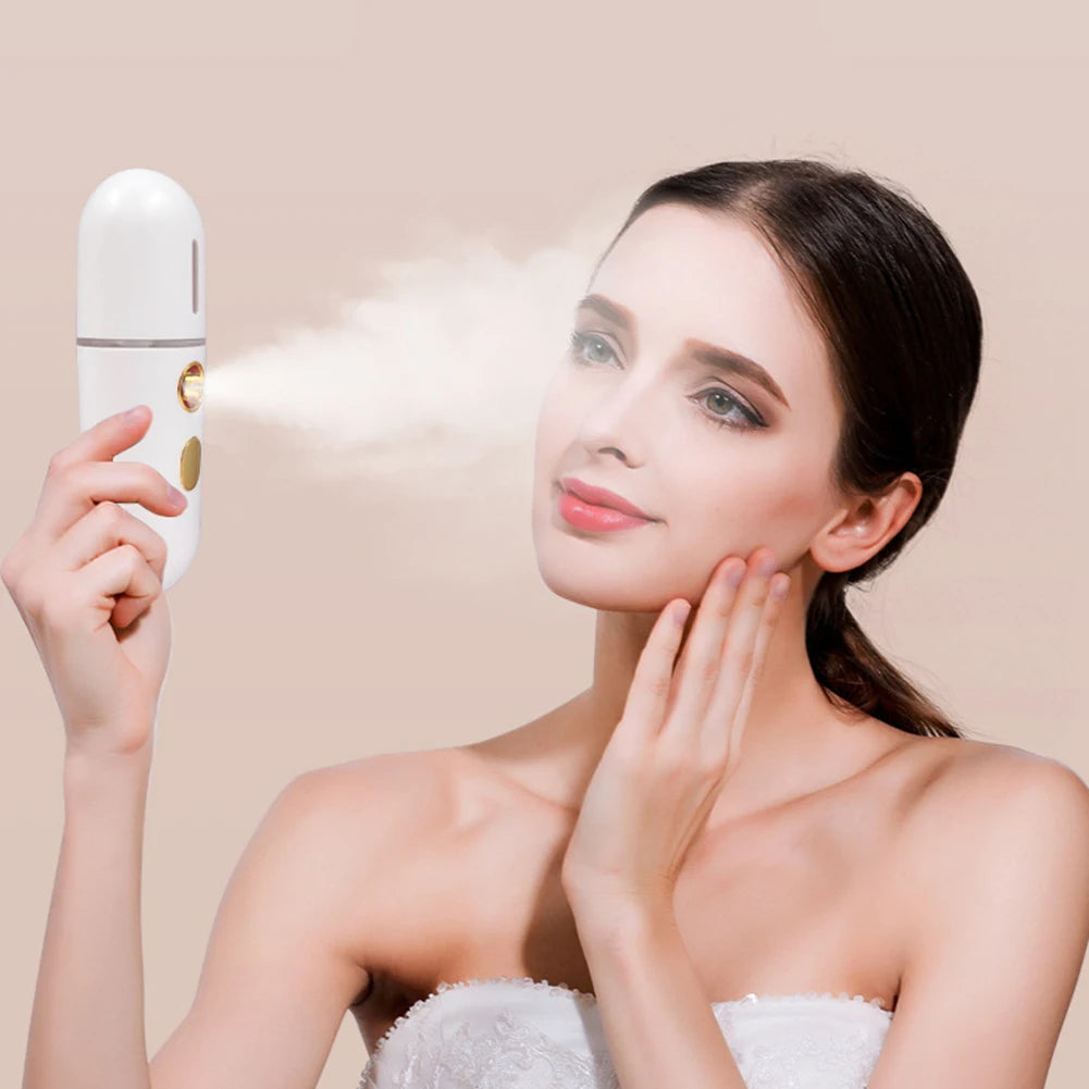 USB Rechargeable Face Moisturizer Sprayer – Handheld & Portable Skin Humidifier