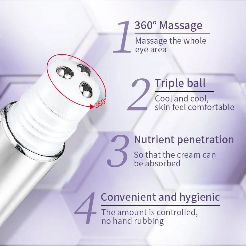 🌟 O'CHEAL Crème Contour des Yeux – Roller Massage